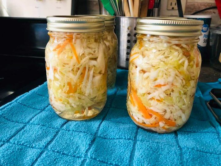 Coleslaw that has been pickled