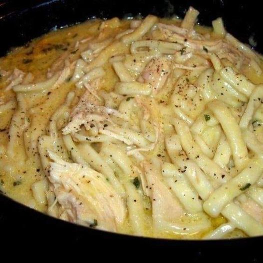 Comforting Chicken and Noodles in the Crock Pot